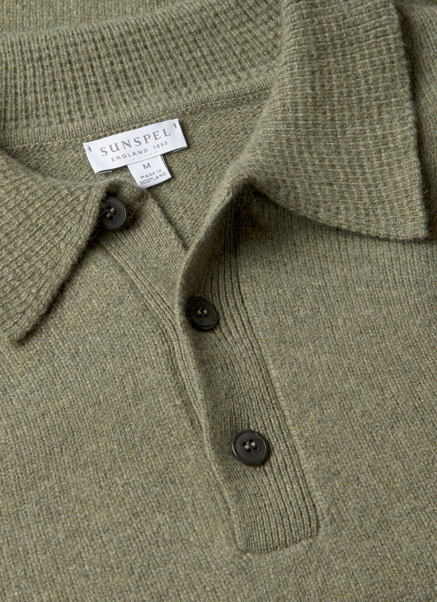 Men's Lambswool Polo Shirt in Sea Moss