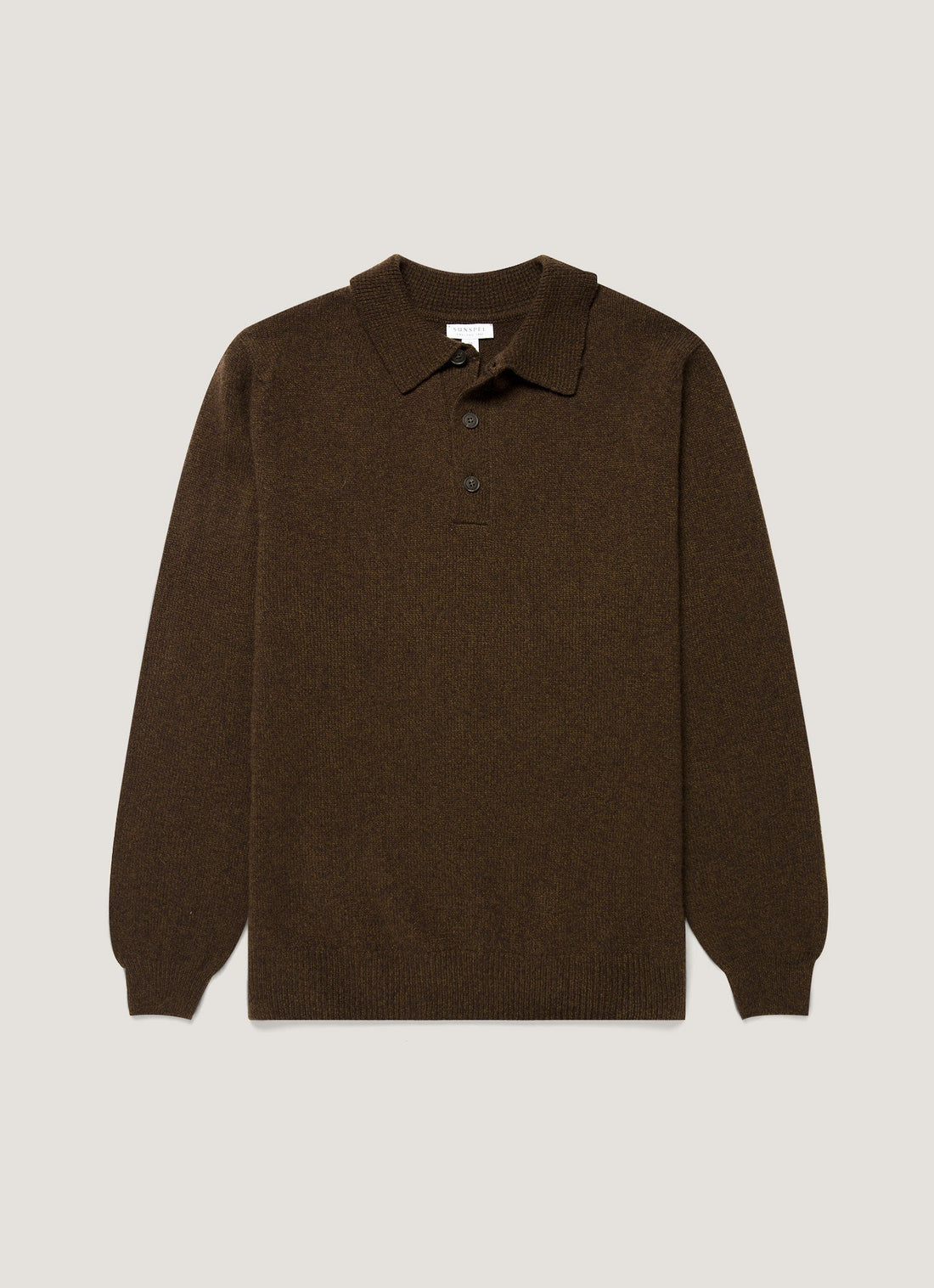 Men's Lambswool Knitted Polo Shirt in Loden Green Twist