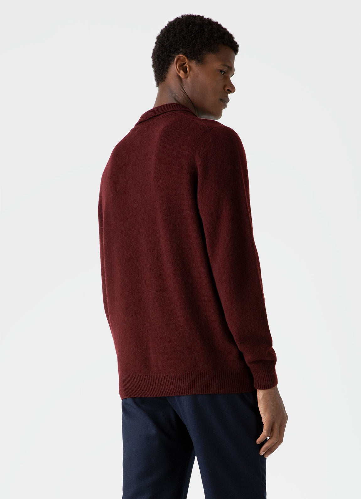 Men's Lambswool Polo Shirt in Maroon