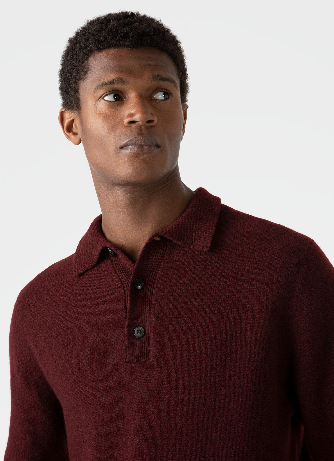 Men's Lambswool Polo Shirt in Maroon