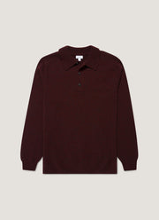 Men's Lambswool Polo Shirt in Bakelite Twist