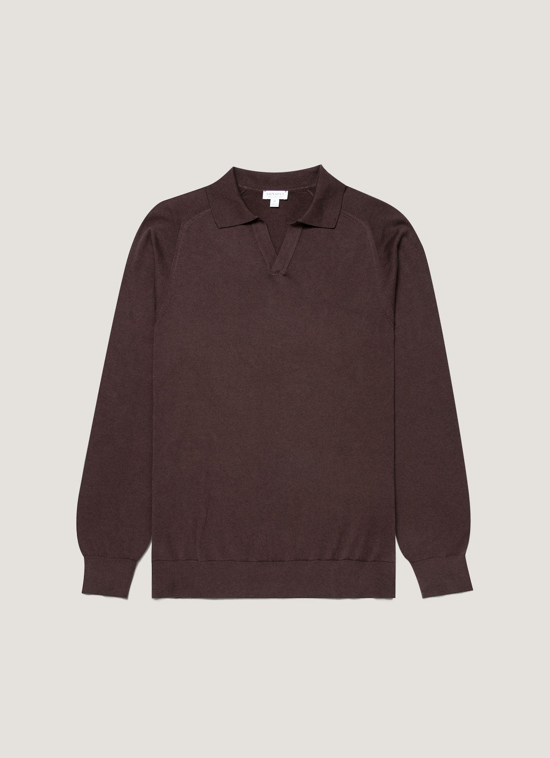 Men's Sea Island Cashmere Polo Shirt in Dark Chocolate