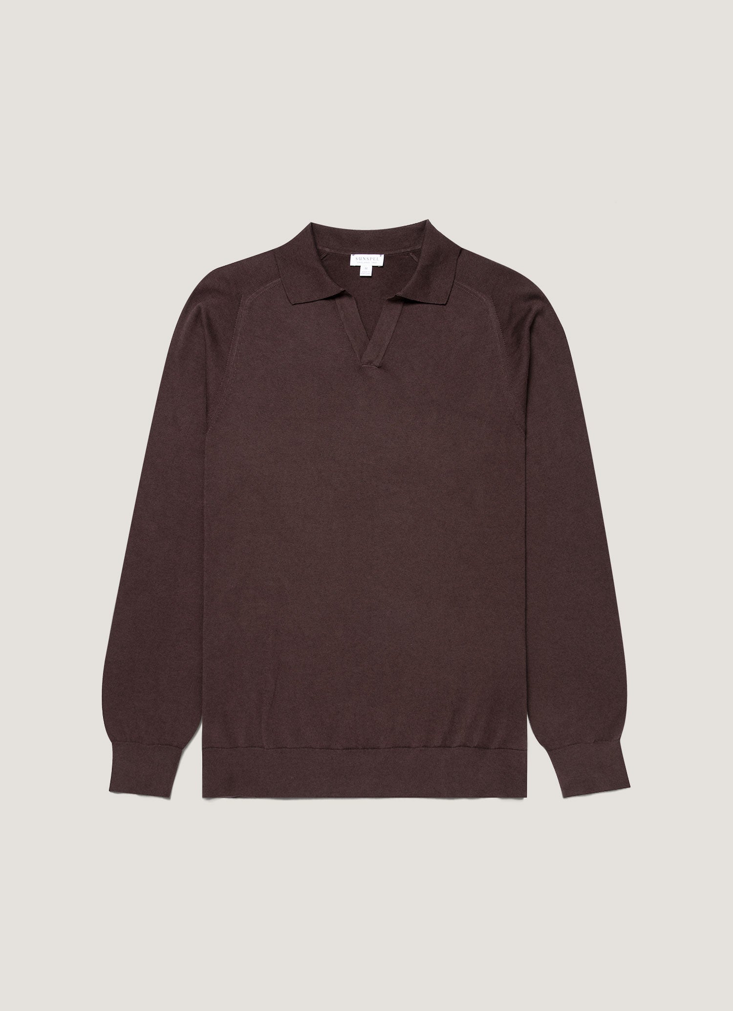 Men's Sea Island Cashmere Polo Shirt in Dark Chocolate