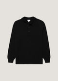 Men's Cashmere Knitted Polo Shirt in Black