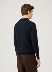 Men's Cashmere Polo Shirt in Navy