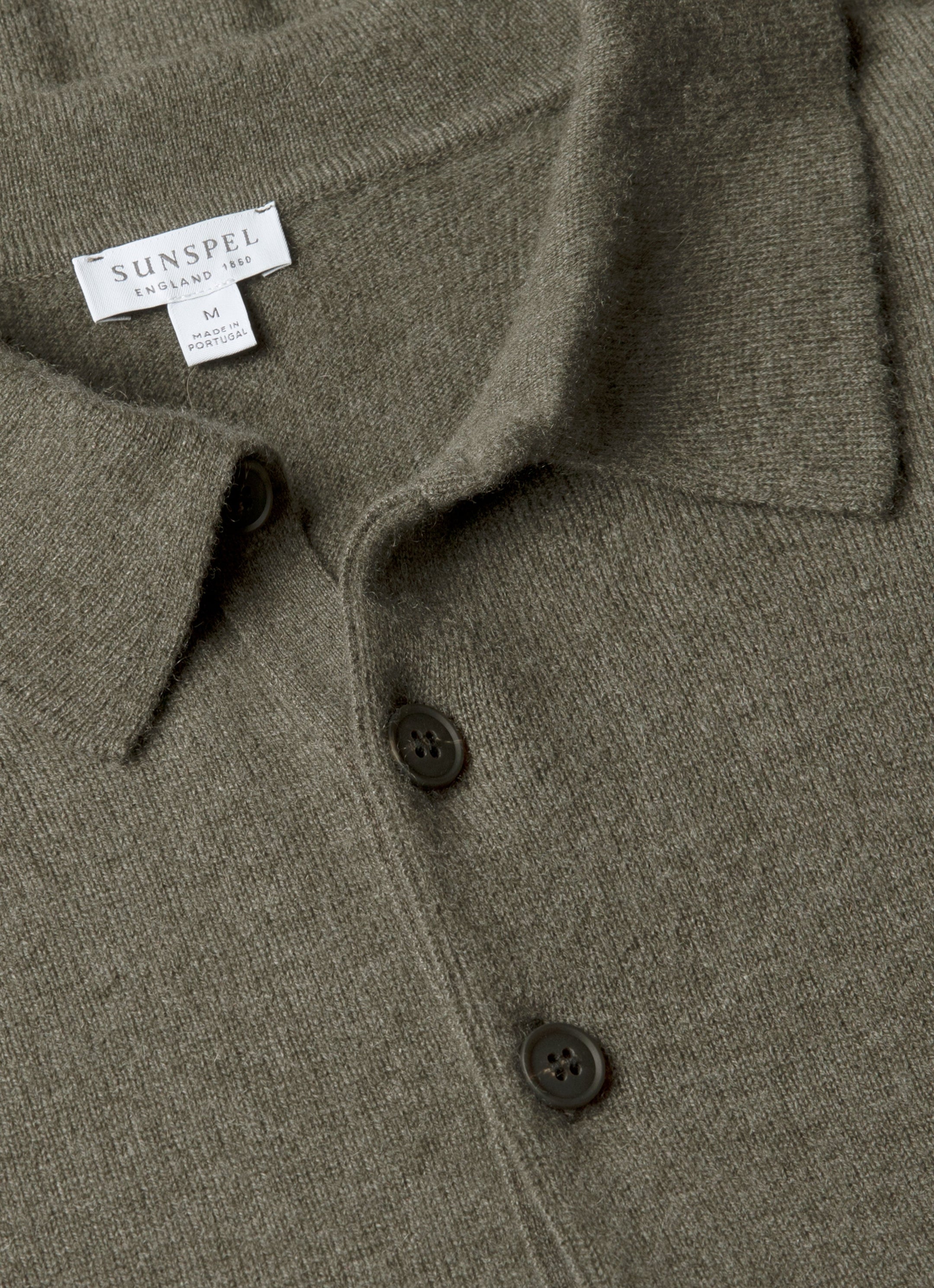 Men's Cashmere Polo Shirt in Khaki