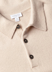 Men's Cashmere Knitted Polo Shirt in Swansdown