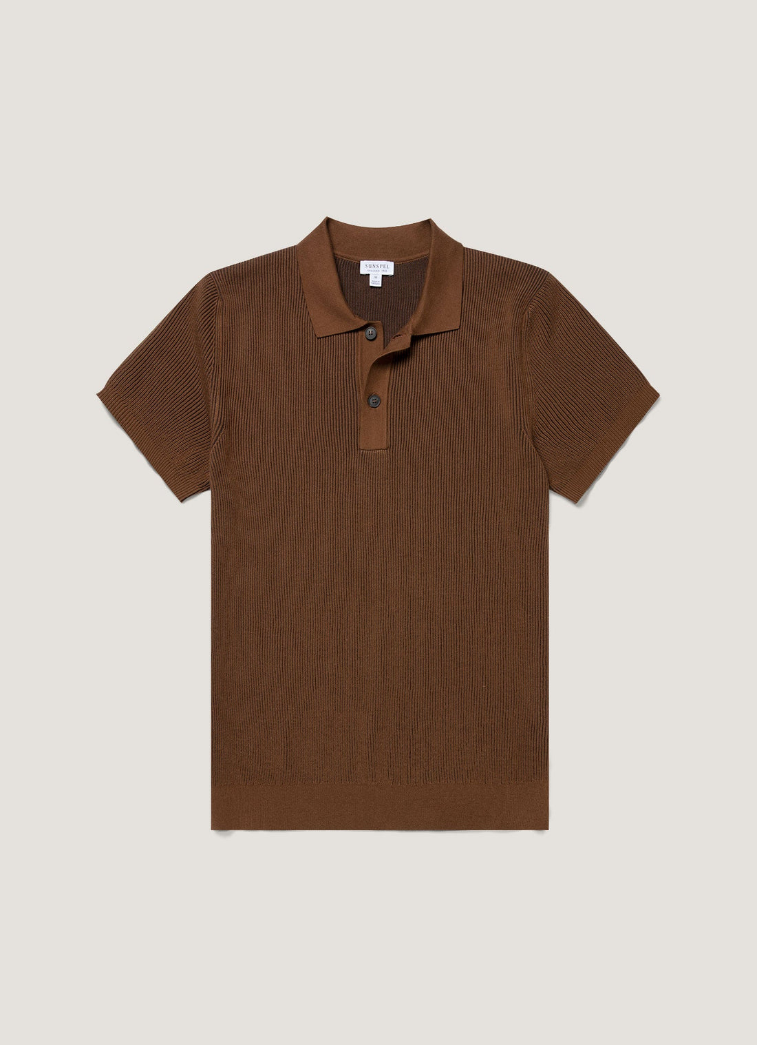 Men's Contrast Rib Polo Shirt in Bronze
