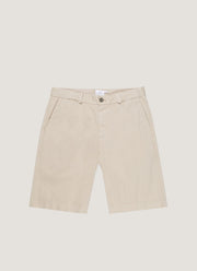 Men's Stretch Cotton Twill Chino Shorts in Light Stone