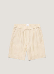 Men's Linen Drawstring Short in Light Sand