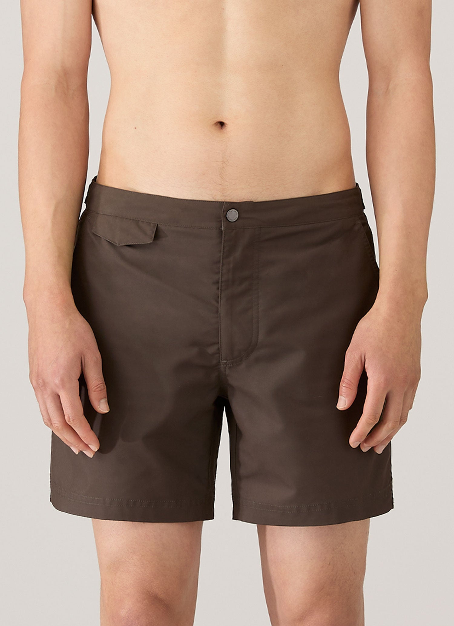 Men's Tailored Swim Shorts in Dark Walnut