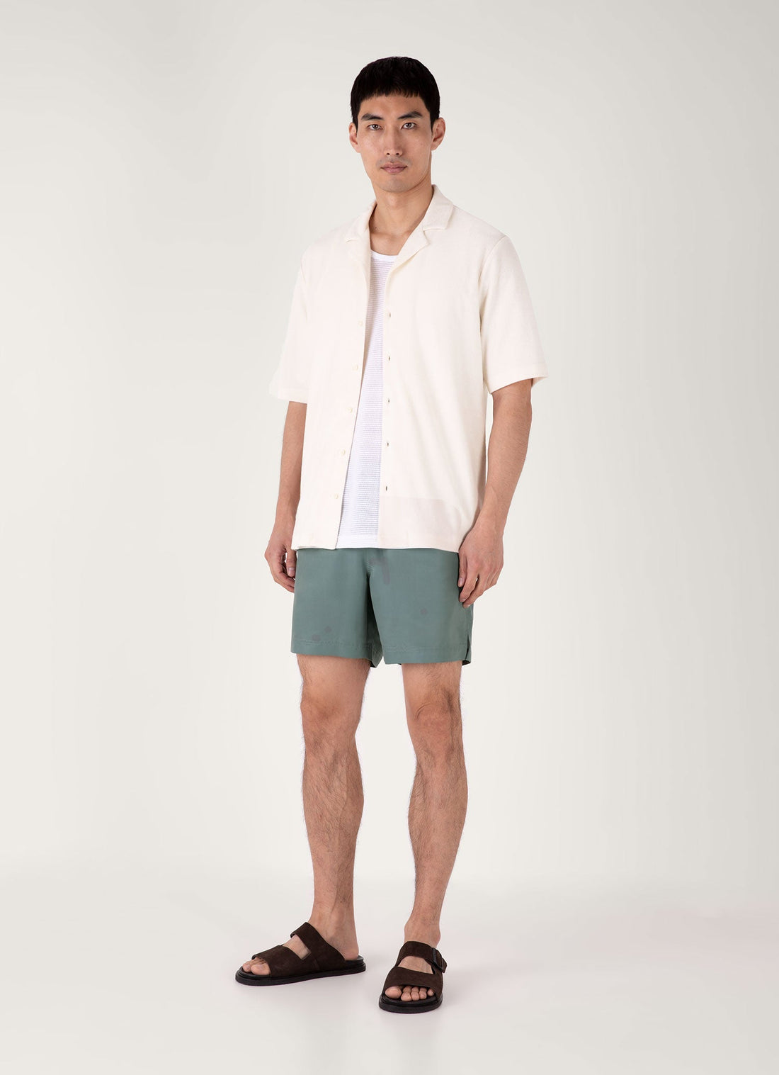 Men's Drawstring Swim Shorts in Dusk Green