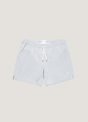 Men's Drawstring Swim Shorts in Navy/White