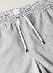 Men's Drawstring Swim Shorts in Navy/White