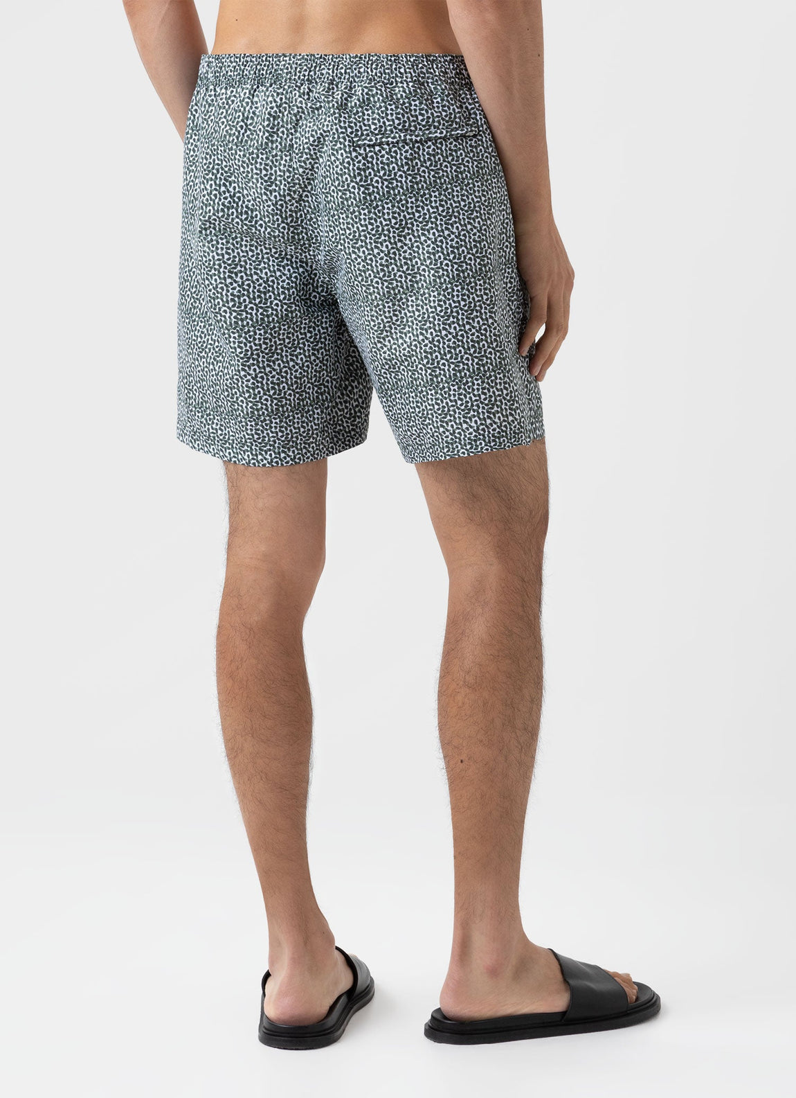 Men's Swimshort in Green Painted Spot Print