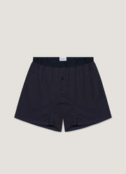Men's Superfine Cotton Two-Button Boxer Briefs in Navy