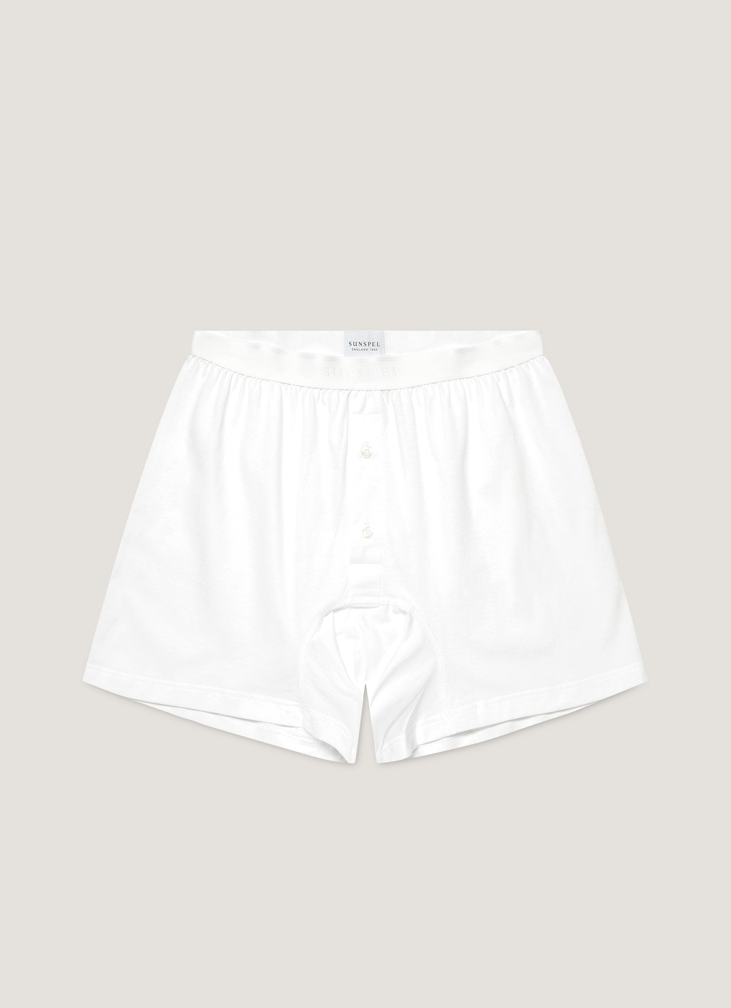 【新品・未開封】SUNSPELスーパーファイン ローウエスト トランクス　メンズ スーパーファインコットントランクス（White）| Sunspel