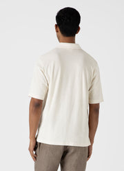 Men's Undyed Towelling Camp Collar Shirt in Undyed