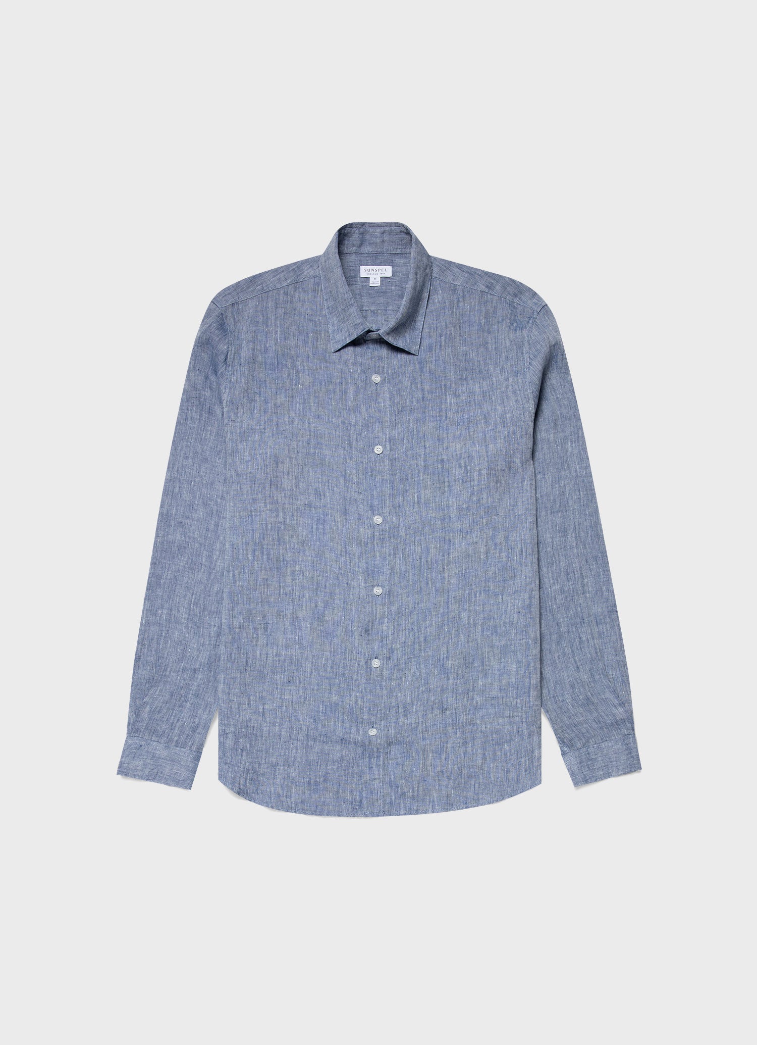 Men's Linen Shirt in Bluestone Melange