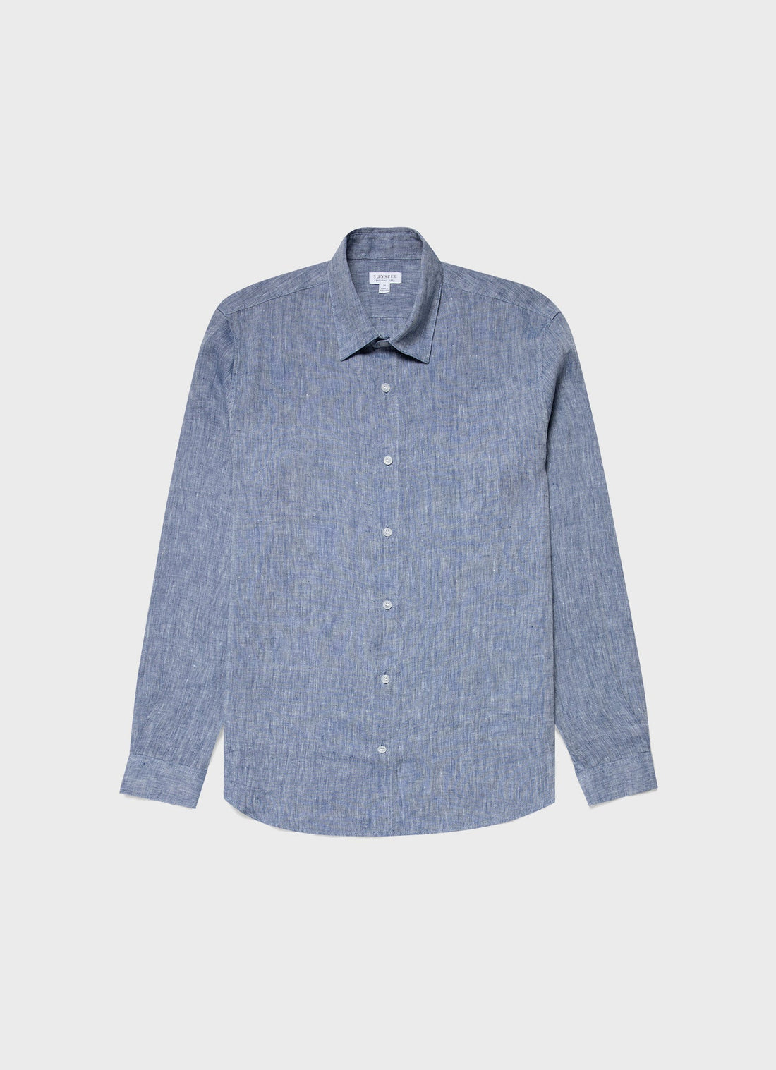 Men's Linen Shirt in Bluestone Melange