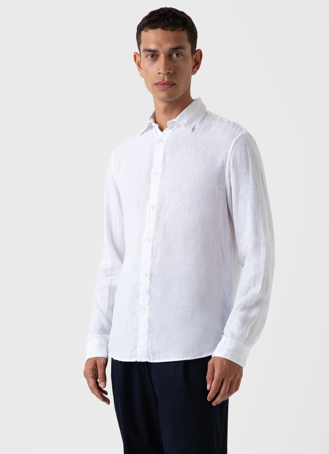 Men's Linen Shirt in White