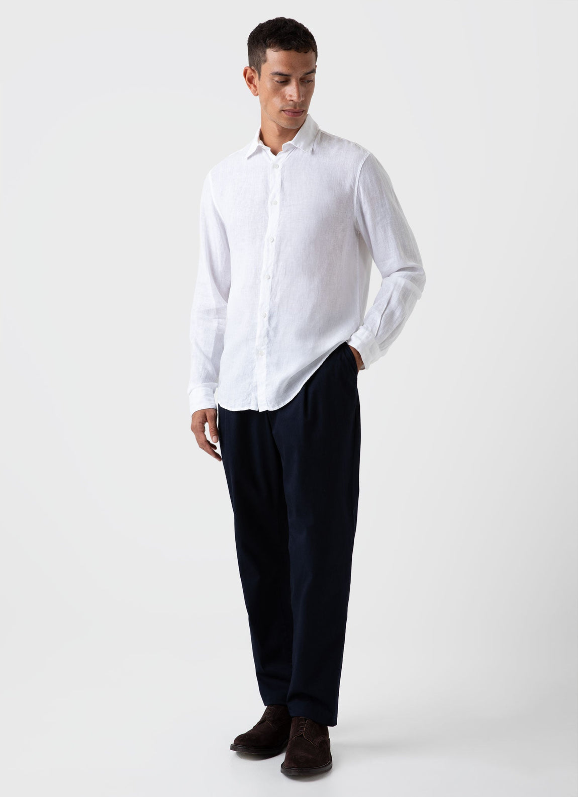 Men's Linen Shirt in White