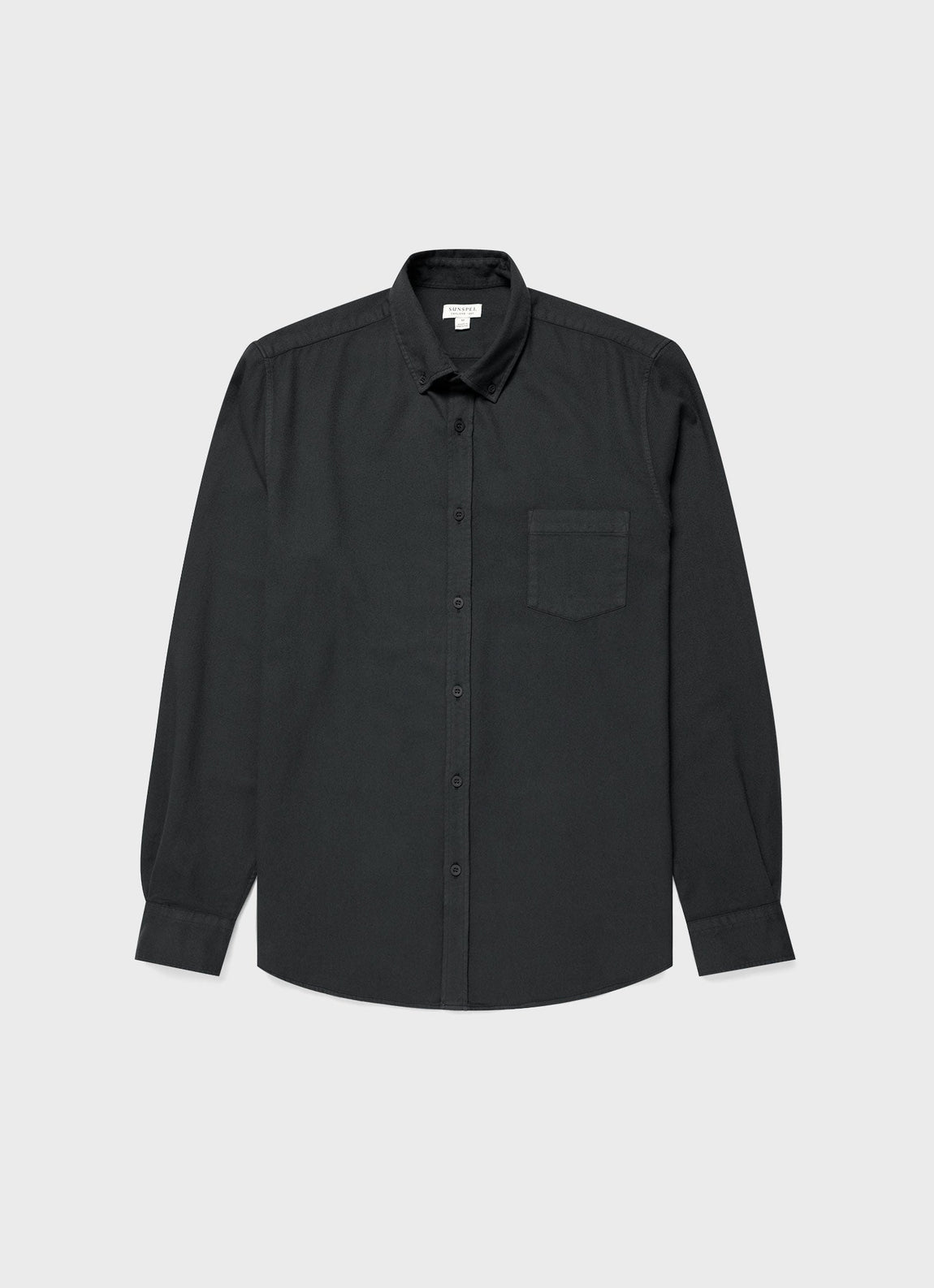 Men's Brushed Cotton Flannel Shirt in Anthracite