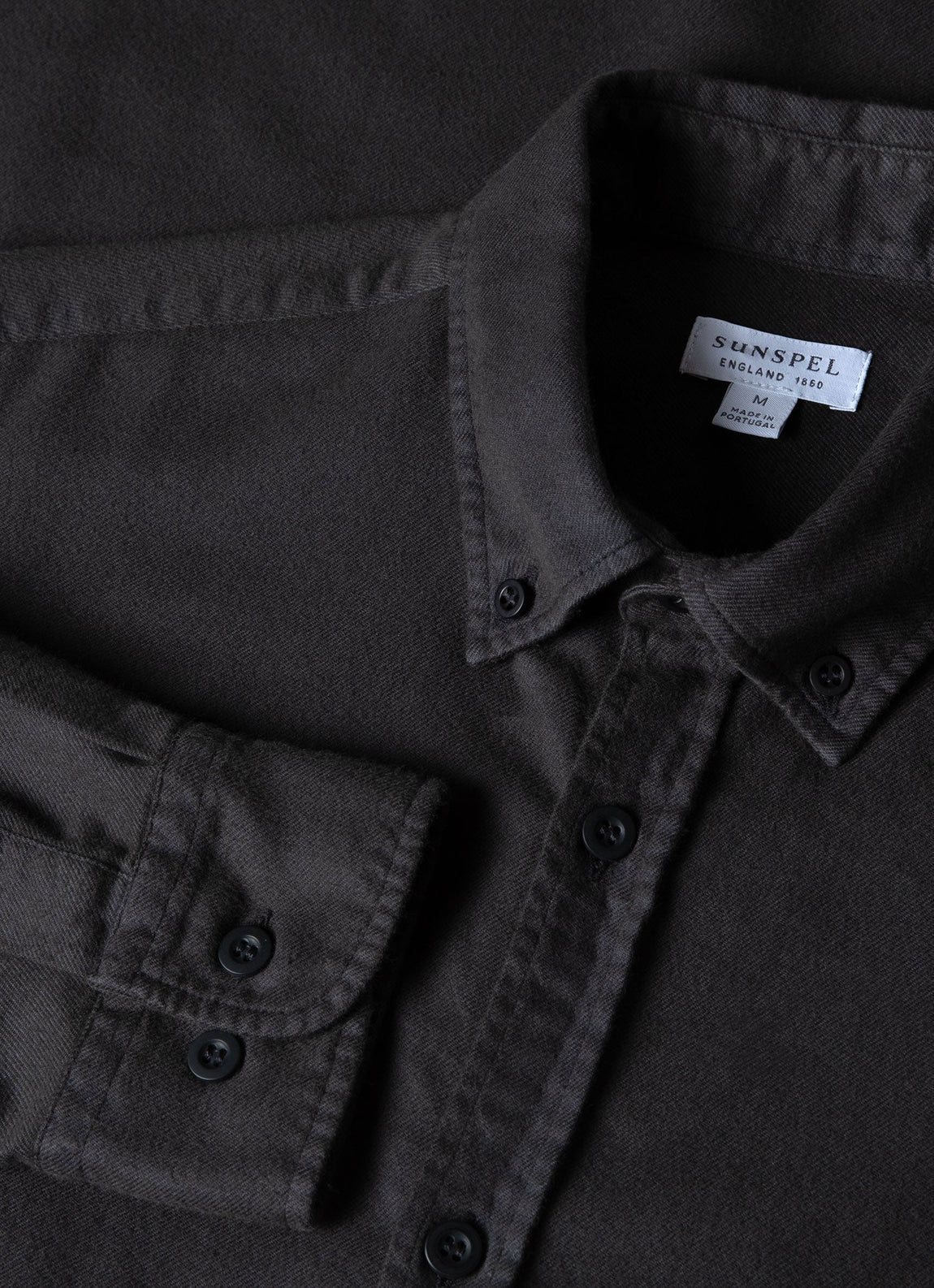 Men's Brushed Cotton Flannel Shirt in Anthracite