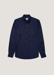 Men's Linen Shirt in Navy