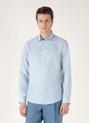 Men's Linen Shirt in Light Blue