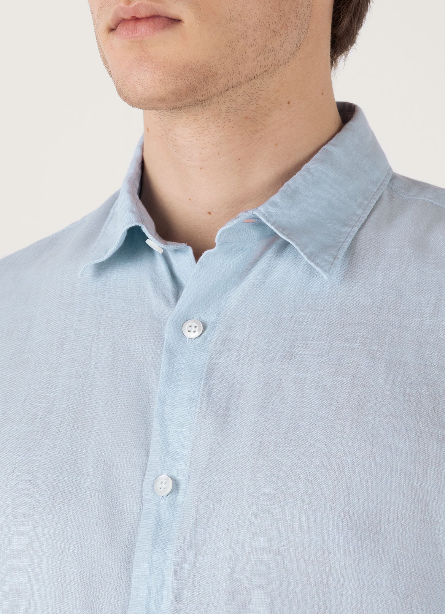 Men's Linen Shirt in Light Blue