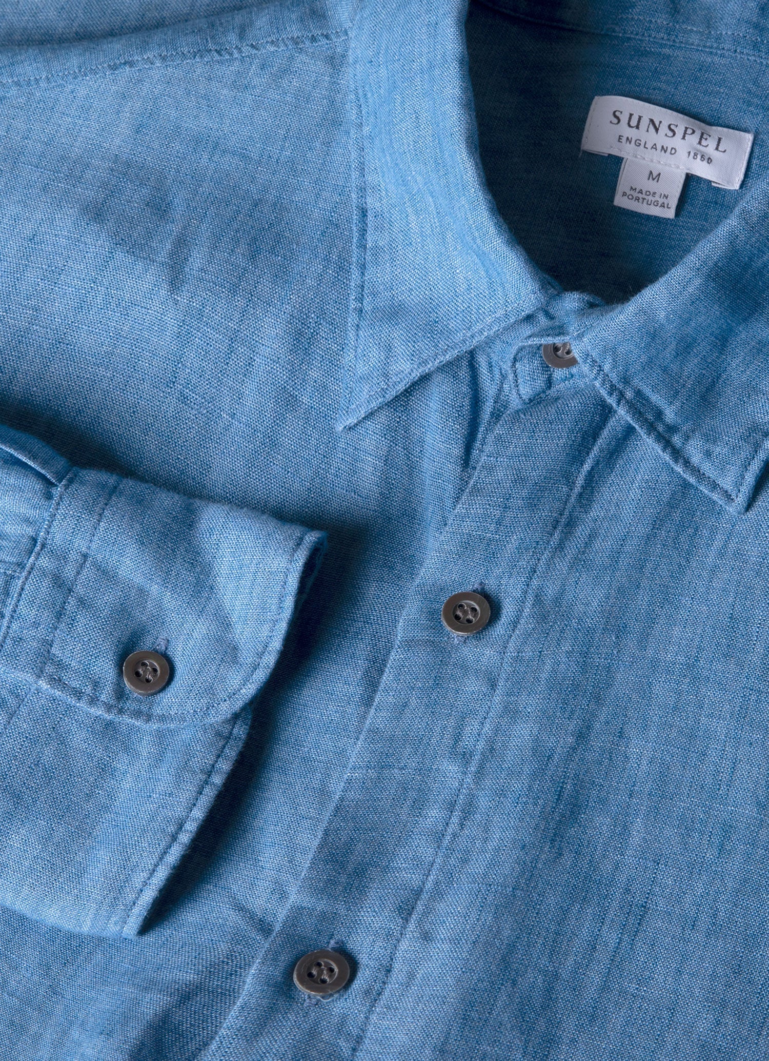 Men's Linen Shirt in Cool Blue