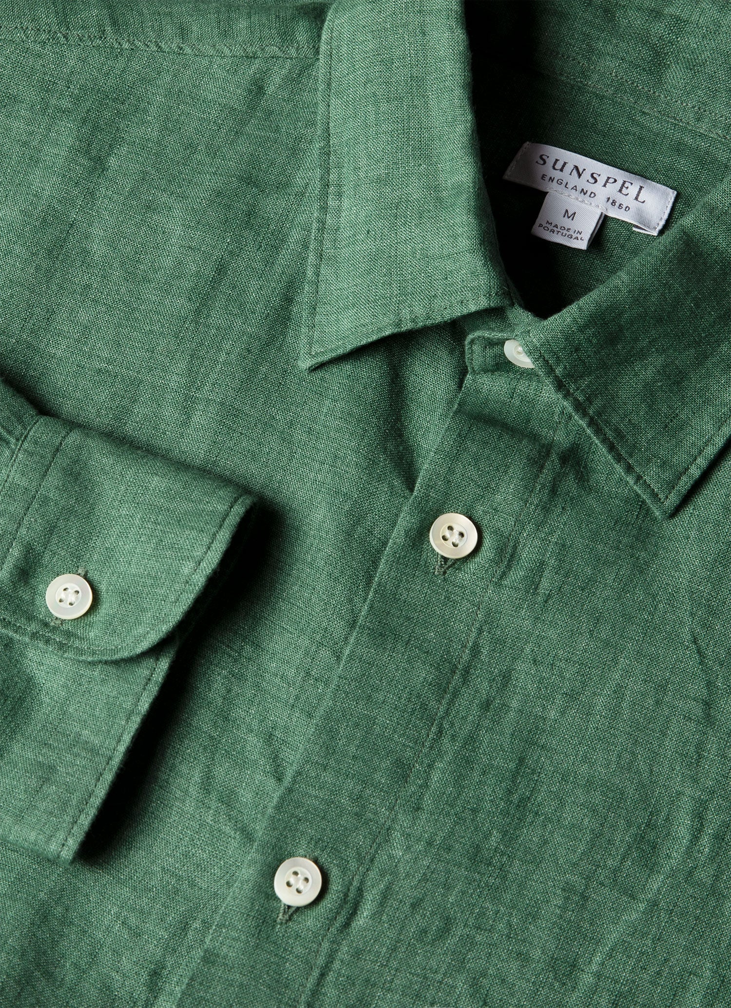 Men's Linen Shirt in Bright Green
