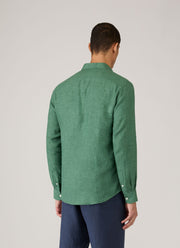 Men's Linen Shirt in Bright Green