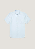 Men's Short Sleeve Linen Shirt in Light Blue