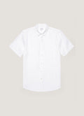 Men's Short Sleeve Linen Shirt in White