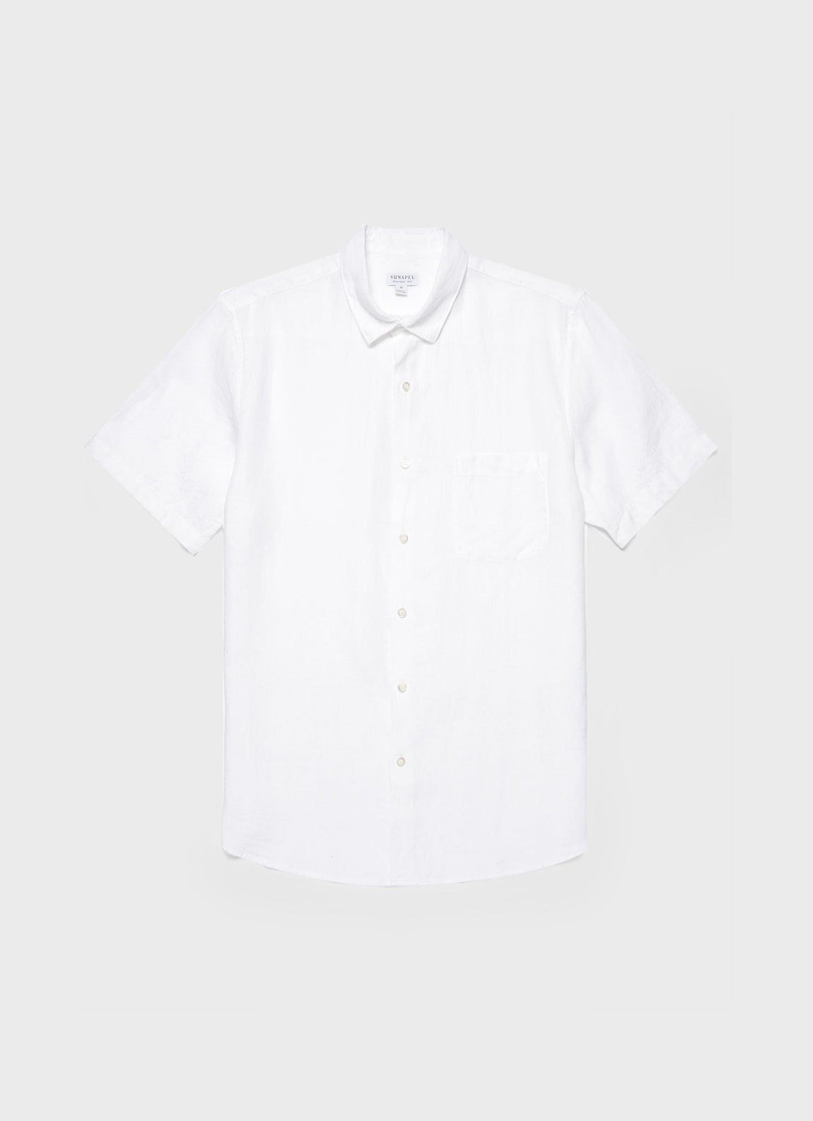 Men's Short Sleeve Linen Shirt in White