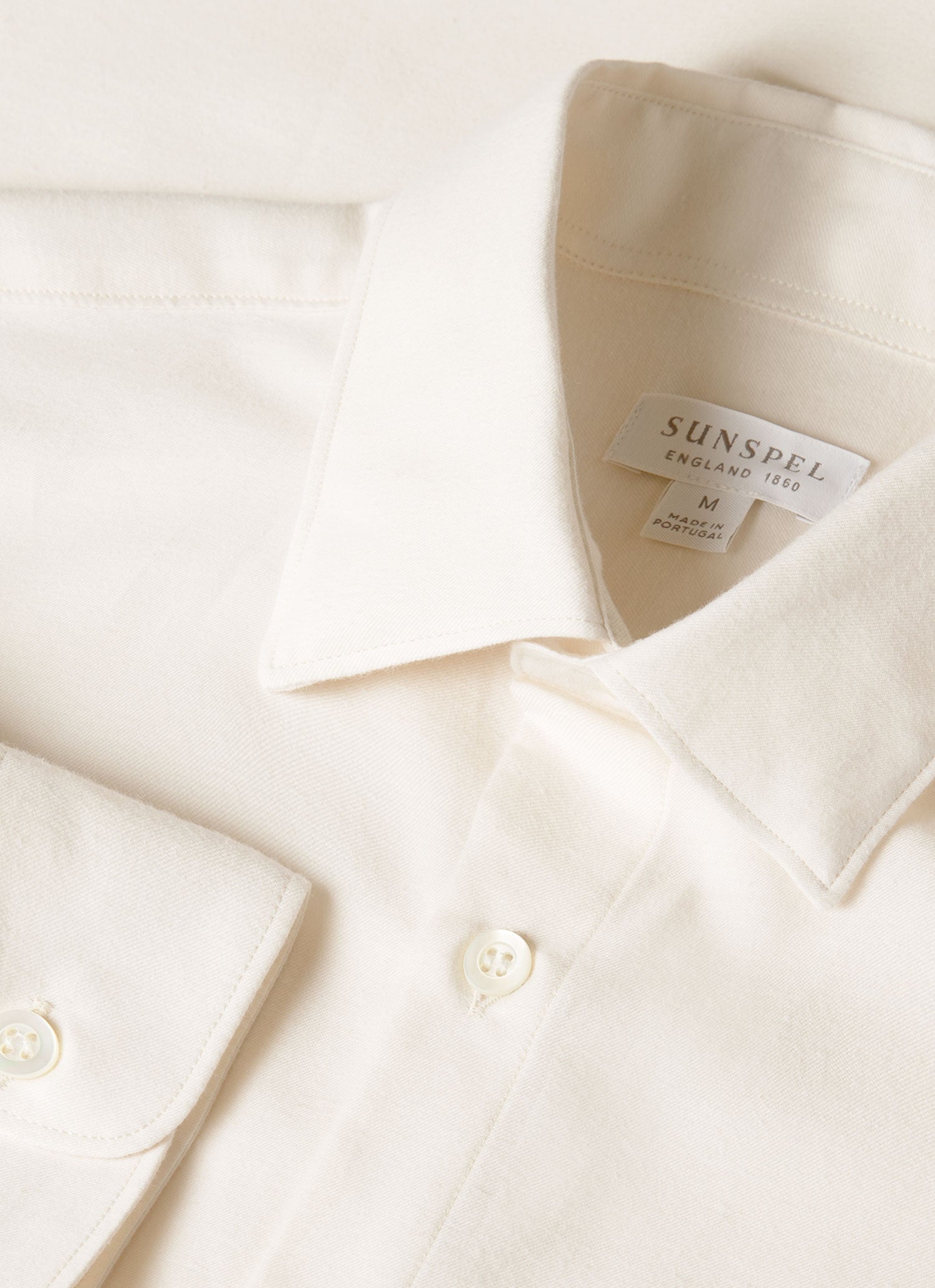 Men's Cotton Cashmere Shirt in Warm White