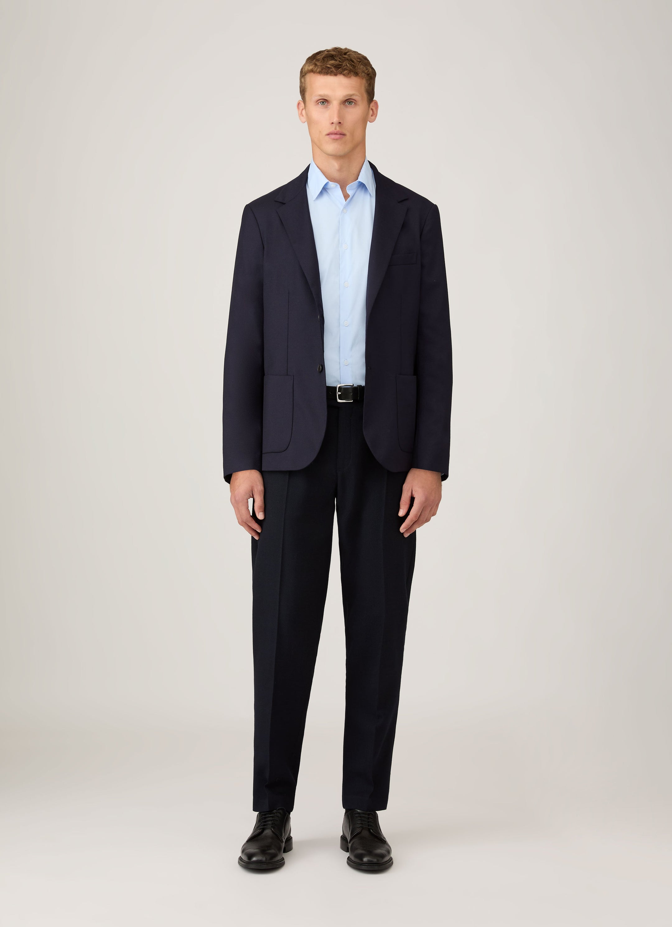 Men's Cotton Stretch Shirt in Light Blue