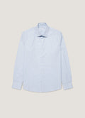 Men's Cotton Stretch Shirt in Light Blue/White