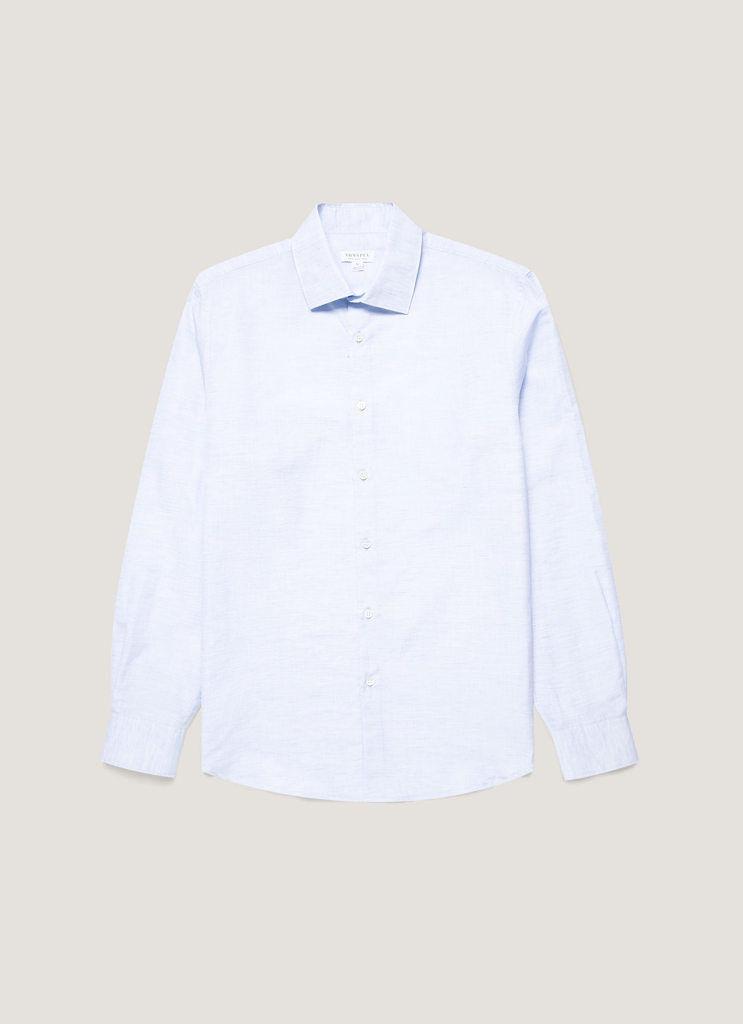 シーアイランドコットン リネン シャツ（Light Blue）| Sunspel