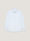 Men's Smart Poplin Shirt in White/Light Blue