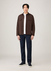 Men's Cotton Cashmere Overshirt in Truffle