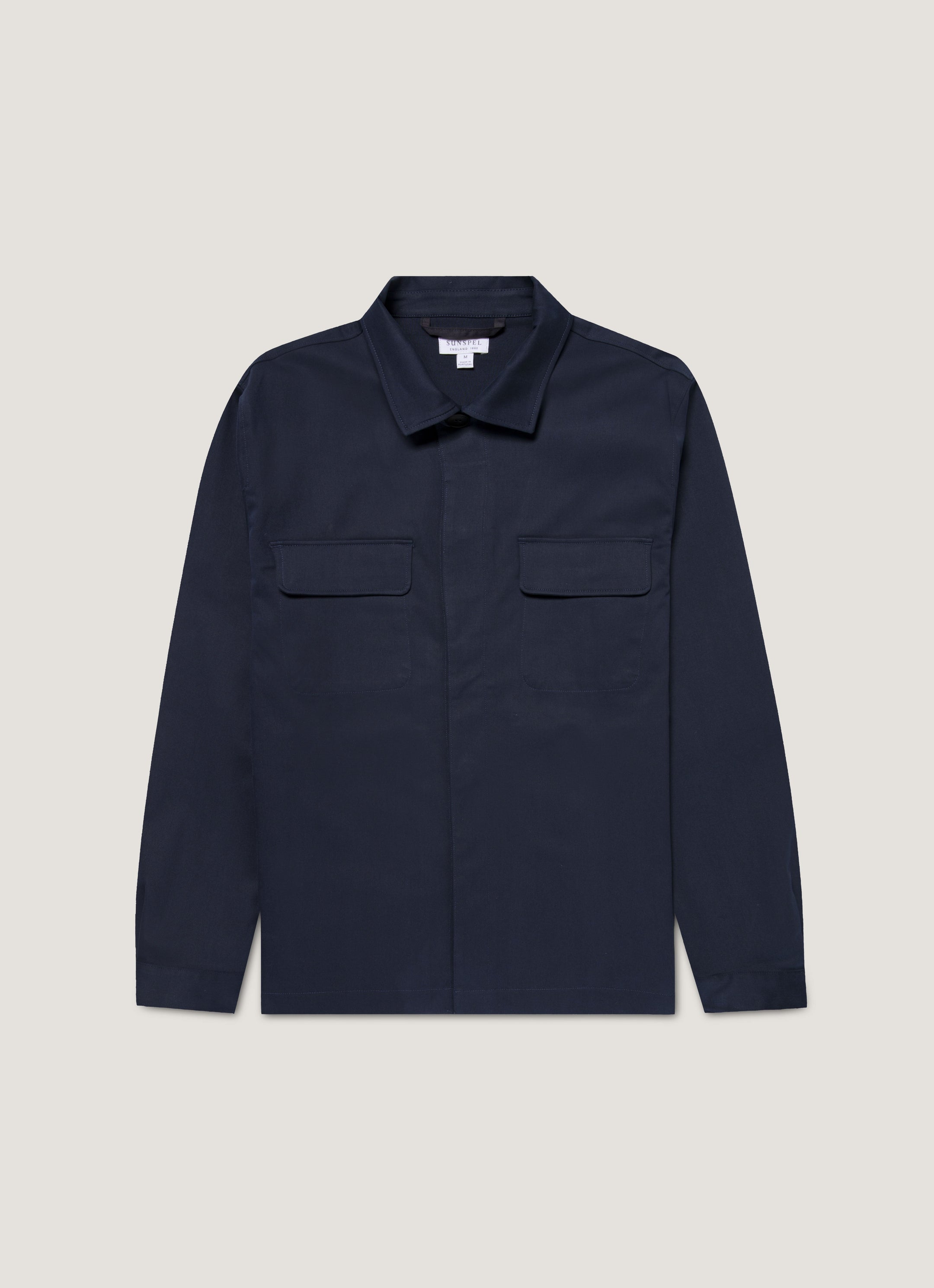 Men's Cotton Cashmere Overshirt in Navy