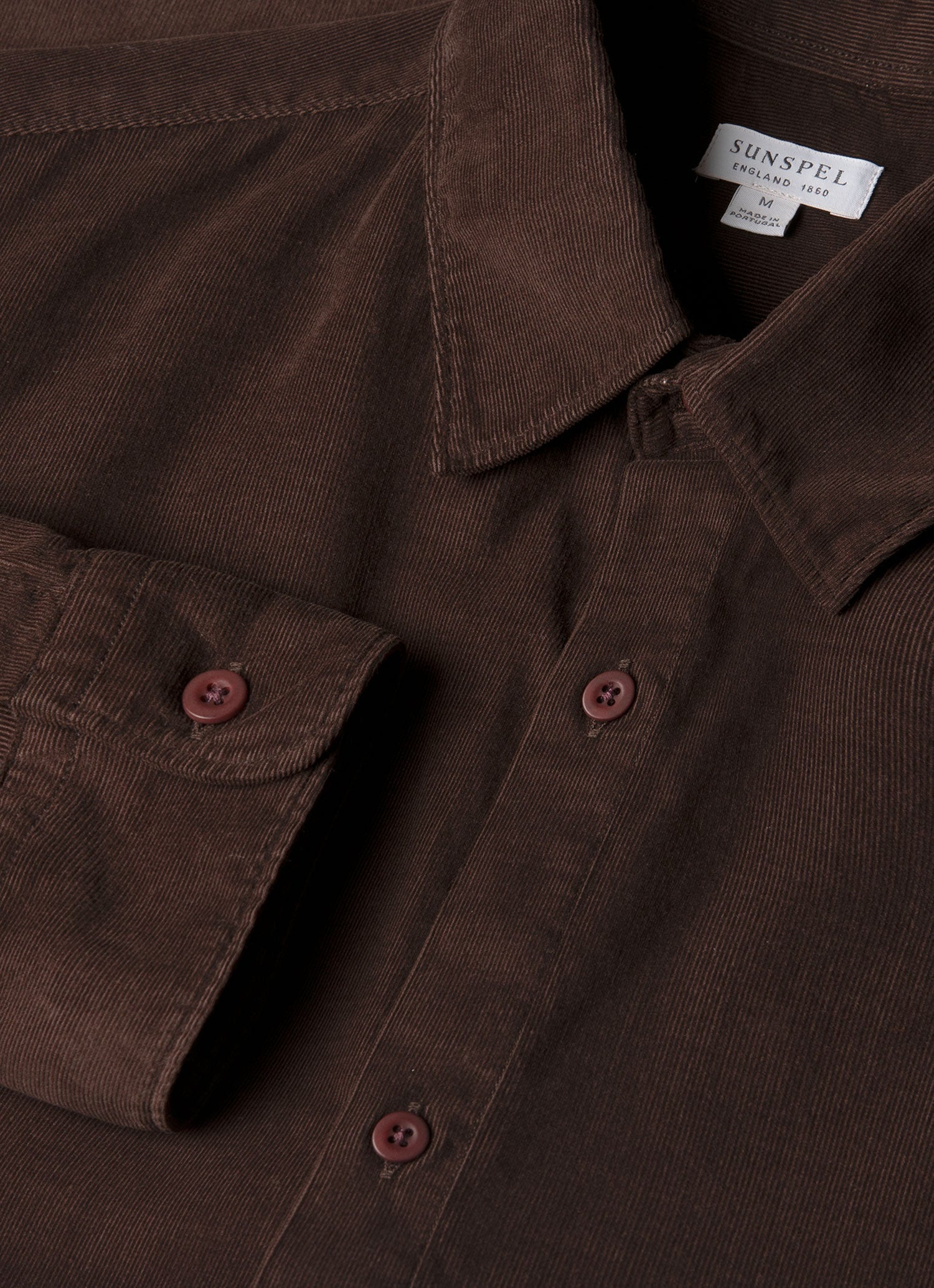 Men's Fine Cord Shirt in Truffle