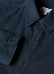 Men's Fine Cord Shirt in Navy