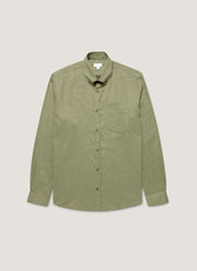 Men's Button Down Flannel Shirt in Sea Moss Melange