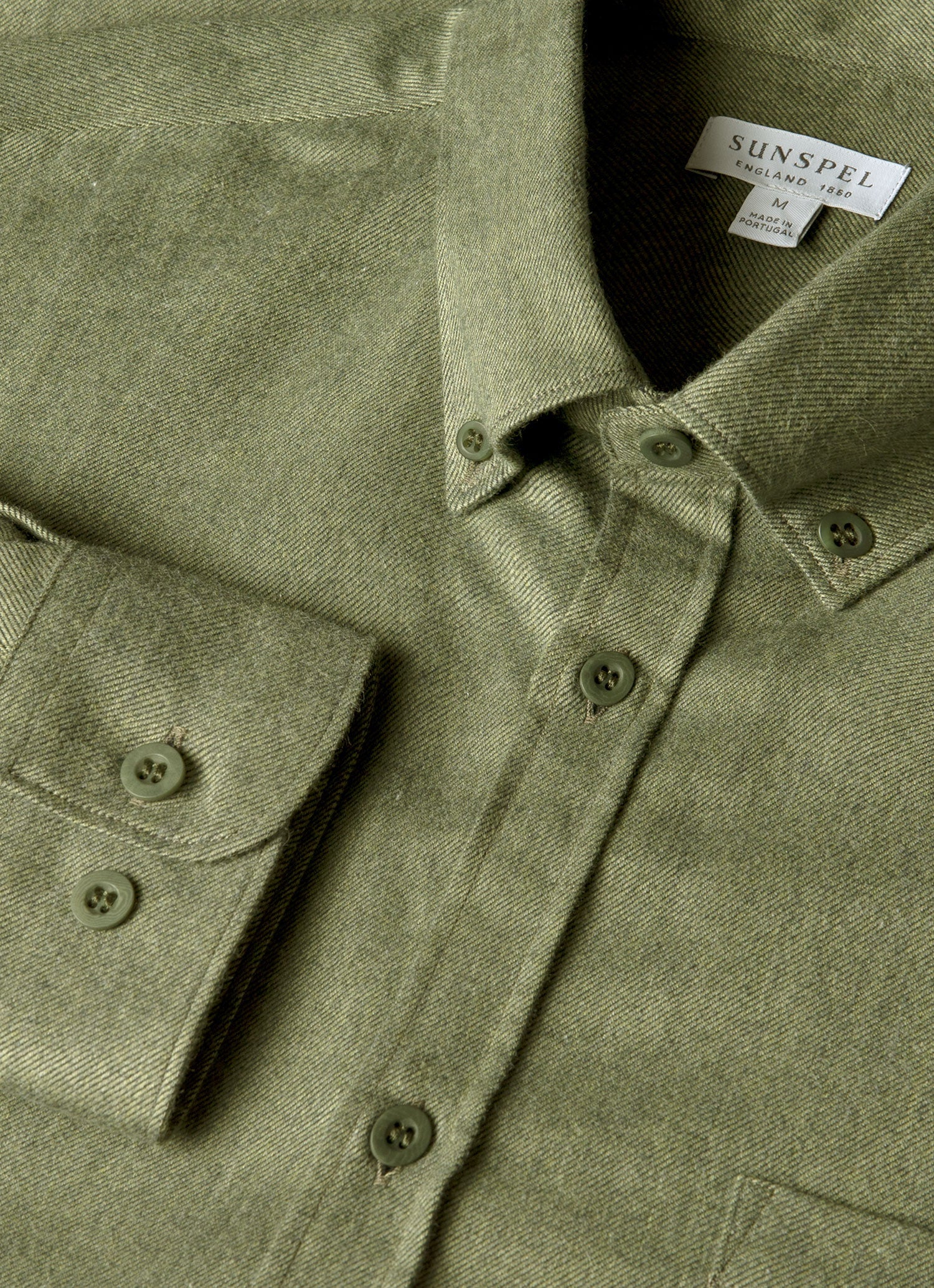 Men's Button Down Flannel Shirt in Sea Moss Melange