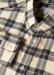 Men's Button Down Flannel Shirt in Truffle Check