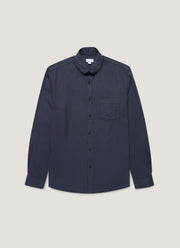 Men's Button Down Flannel Shirt in Navy